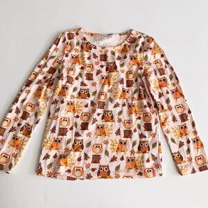 Gymboree Girl Pink Owl print Tee top 7 years